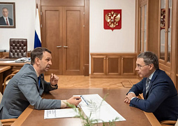 Валерий Фальков провел рабочую встречу с директором Объединенного института ядерных исследований Григорием Трубниковым 